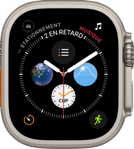 Cadrans de l’Apple Watch et leurs fonctionnalités.